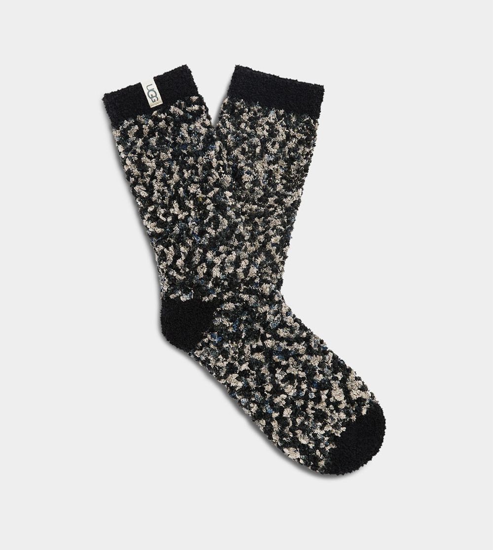 Ugg Sock Womens - Ugg Cozy Chenille Black / Grey - 982DLNJAE